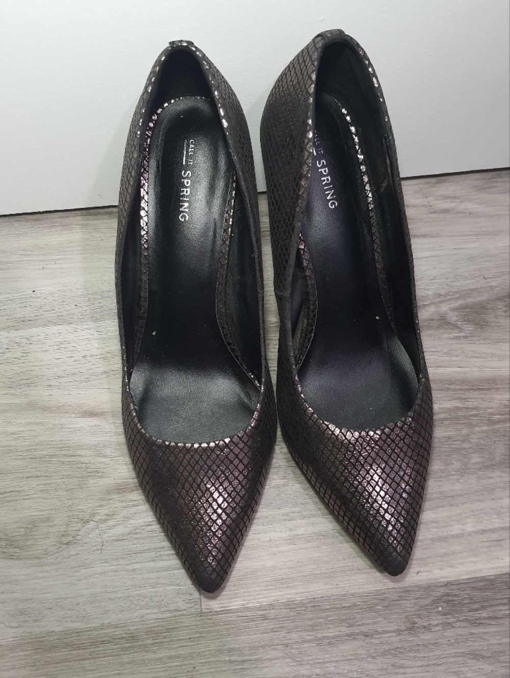 Call It Spring Metallic Plum Pointed-Toe Heels